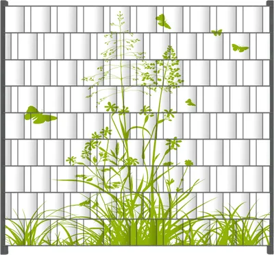 Produktbild von Wallario Zaunsichtschutz mit Motiv Grüne Sommerwiese für Ein- und Doppelstabmatten Zäune in der Größe 200 x 180 cm