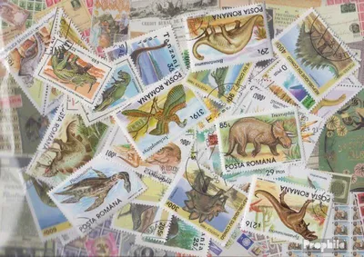 Produktbild von Briefmarken Motive 50 verschiedene Prähistorische Tiere Saurier Marken