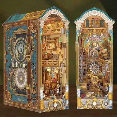 Produktbild von DIY Book Nook Geheimnisse des Uhrturms - 3D-Puzzle - 430 Teile - Miniaturhaus mit LED