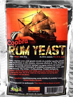 Produktbild von HUGBERT TOP Coobra RUM Hefe Alkohol Gärhefe Weinhefe Brennhefe gären Destillation, 1 Stück