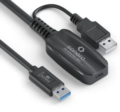 Produktbild von Sonero USB 3.2 Verlängerungskabel 5GB/s A Stecker C Buchse 10m Schwarz