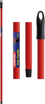 Image de Manche Brosse Rugueuse Vileda 125cm Aluminium Rouge Léger Et Résistant - Vileda