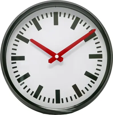 Produktbild von Wanduhr Analog Quartz Ø 23,5 cm Ziffernblatt Striche Rund schwarz Metallrahmen