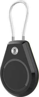 Image de Étui étanche pour Apple Airtag avec câble en acier - Noir