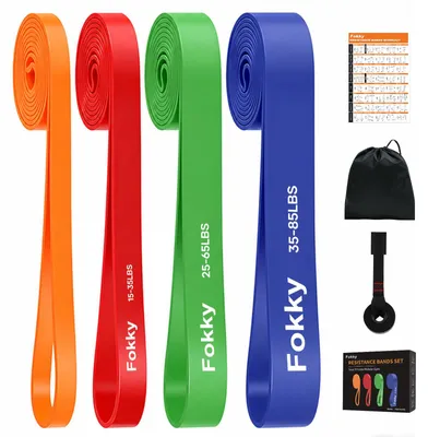 Produktbild von Fokky Fitnessbänder Resistance Bands Set, 4 Stufen Widerstandsbänder