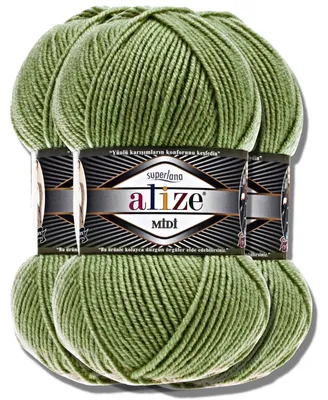 Imagen del producto de Alize 3x 100g Superlana Midi, hilo de lana, color sólido, ideal para tejer a crochet o a dos agujas (modelo 620)