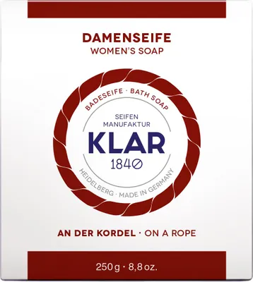 Immagine prodotto di Klar Seifen Badeseife Damen an der Kordel 250g, palmölfrei, für normale Haut
