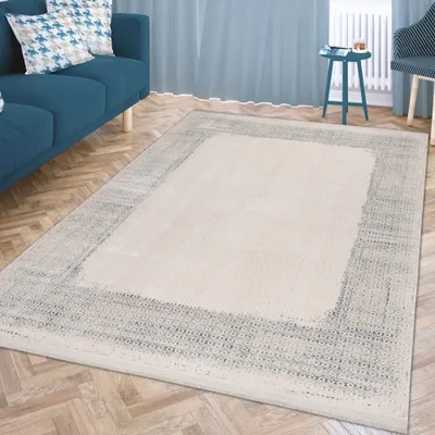 Obrázok produktu pre Moderný dizajnový koberec | lesklý | v modrej a bielej farbe Veľkosť - 120 x 170 cm