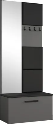 Produktbild von Masseno Garderobe-Set MODULO 80,6/204/40 cm Modern Garderobenschrank Grau