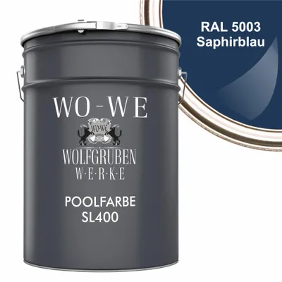 Produktbild von Schwimmbadfarbe Poolfarbe Schwimmbeckenfarbe SL400 Saphirblau ähnl. RAL 5003 - 5L