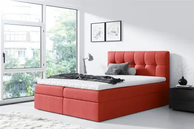 Produktbild von Boxspringbett Schlafzimmerbett CARMEN 160x220cm Dunkelorange