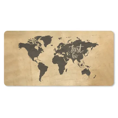 Produktbild von MuchoWow® Schreibtischunterlage Weltkarte - Papyrus - Zitat 80x40 cm - XXL Mauspad - Gaming Mauspad