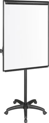 Image de Q-Connect® KF04160 Flipchart - 70 x 100 cm, blanc/gris, pied en étoile avec roulettes