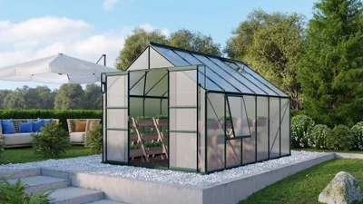 Obrázek produktu pro Vitavia "Meridian 2 9900" skleník smaragdově zelený 9,9 m² 6 mm HKP