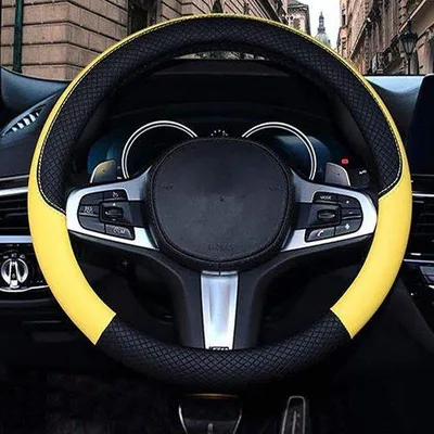 Image de Protection de volant 38 cm, noir, pour voiture