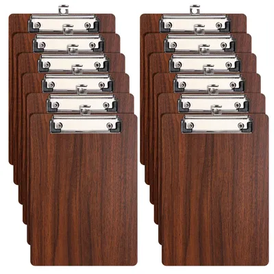 12er-Pack A5 Klemmbretter aus Holz mit Metallklemme