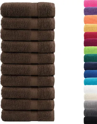 Produktbild von vidaXL Premium Badetücher SOLUND 10 Stk. Braun 100x150 cm 600 g/m²