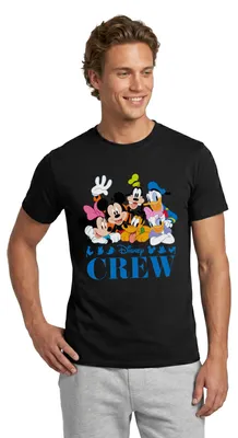 Produktbild von Mickey & Minnie Pluto Goofy Daisy Donald Crew Männer T-Shirt, XXL, Schwarz
