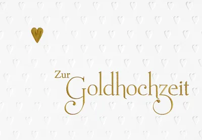 Produktbild von Goldhochzeit Glückwunschkarte im Format 115x17cm mit Umschlag