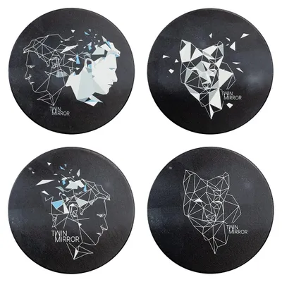 Image de Twin Mirror Coaster Set \NLine Art\N" Englisch" (Anglais)