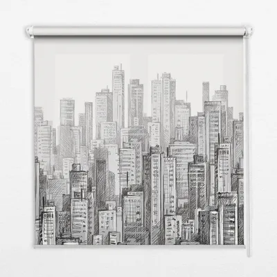 Produktbild von Seitenzug-Rollo Fensterrollo Jalousie - Thermo-Rollo Verdunkelungsrollo - 110x140 cm - Stadt