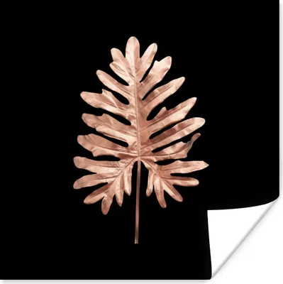 Produktbild von MuchoWow® Poster Gold - Rosa - Blatt 75x75 cm - Wand Dekoration
