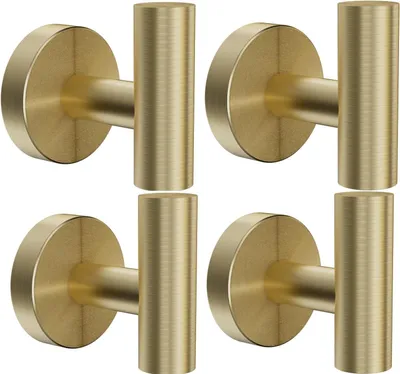 Immagine prodotto di Set di 4 ganci appendi-asciugamani in acciaio inossidabile 304, color oro, con fissaggio a vite