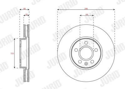 Produktbild von 2x JURID Bremsscheibe 563626JC für VOLVO V90 II Kombi (235 236) S90 II (234)