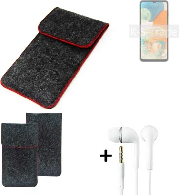 Produktbild von K-S-Trade Handy Schutz Hülle kompatibel mit Samsung Galaxy A23 5G Schutzhülle Handyhülle Filztasche Pouch Tasche Case Sleeve Filzhülle dunkelgrau
