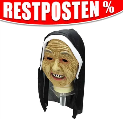 Produktbild von Maske im Mumien-Stil mit Nonnen-Thema aus Latex und Gummi für Halloween