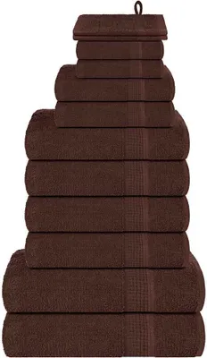Imagen del producto de Juego de 12 toallas FROGN, color marrón, 360 g/m²