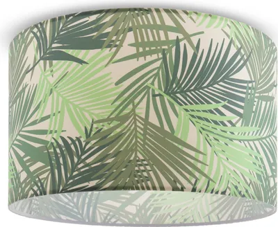 Produktbild von Deckenleuchte Wohnzimmer Lampenschirm Hängelampe Esstisch Schlafzimmer Palme Leuchten Farbe / Größe Grün (Ø38cm)
