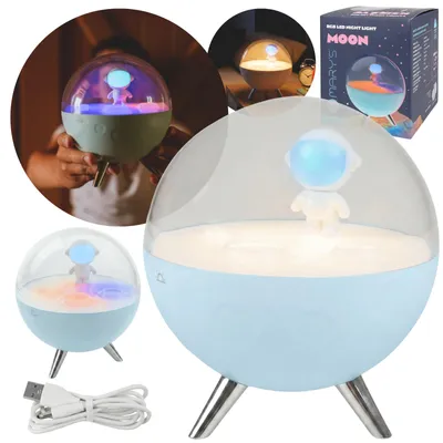 Produktbild von Mary's LED Mond-Nachtlicht Blau – Lampe fürs Kinderzimmer mit steuerbarer RGB-Beleuchtung