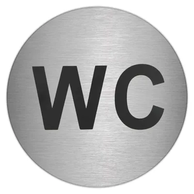 WC-Schild Edelstahl Ø 7 cm selbstklebend