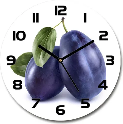 Produktbild von Wanduhr aus Glas 30fi Glasbild Glasuhr Gehärtetes Glas - schwarze-zeiger - plums