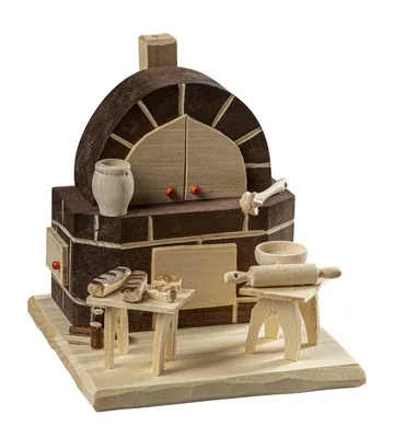 Produktbild von Saico Räucherfigur Backofen Holz 15 cm natur/anthrazit