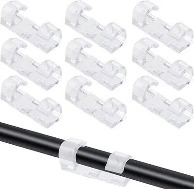 Obrázok produktu pre Súprava organizérov káblov pre TV a PC – 60 ks, plast, čierna
