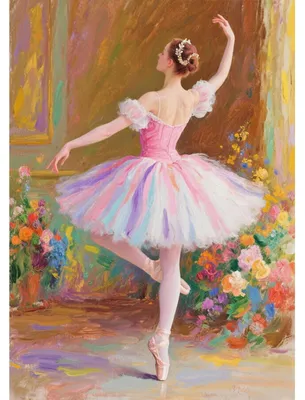 Produktbild von Diamond Painting Set - Motiv Ballerina - Bastelset für Wanddekoration - 30x40 cm