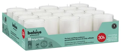 Produktbild von Bolsius Horeca Relight Nachfüllpatronen 64/52 Transparent (18 Stück)