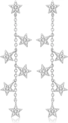 Image de Boucles d'Oreilles Femme Plaqué Rhodium Argent fin 925 avec Oxyde de Zirconium; TRS33433