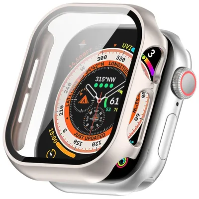 Image de Étui en plastique PC pour Apple Watch Series 11 / 10 42 mm + verre de protection beige