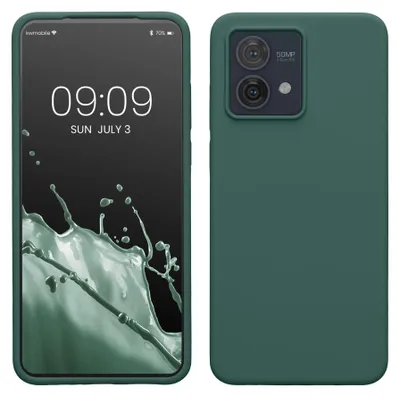Produktbild von kwmobile Handyhülle für Motorola Moto G84 5G Hülle - Case Silikon - Kabelloses Laden - Schutzhülle Cover in Tannengrün