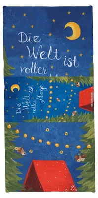 Produktbild von Mr. & Mrs. Panda Strandtuch Die Welt ist voller Magie - Weiß - Geschenk, Dekoration, Handtuch, Badhandtuch, sporthandtuch, Strandlaken, Badehandtuch