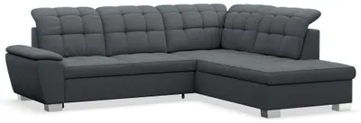 Produktbild von Selsey Jamaal - Ecksofa mit Schlaffunktion und Stauraum, rechtsseitig, dunkelgrau
