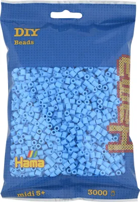 Image de Sachet Hama contenant 3000 perles à repasser midi bleu pastel