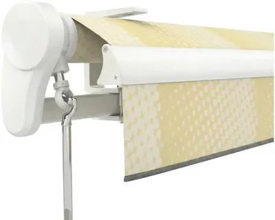 Produktbild von Soluna Gelenkarmmarkise Trend 5x3,5 Stoff Dessin J201 Gestell RAL 9010 reinweiß Antrieb Links inkl. Motor, Wandschalter