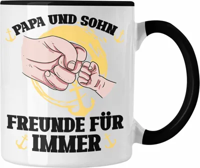 Produktbild von Trendation - Papa Und Sohn Freunde Für Immer Vatertag Tasse Geschenkidee von Sohn Für Papa (Schwarz)