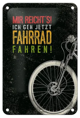 Produktbild von Blechschild Mir reicht`s ich geh Fahrrad fahren, 18 x 12 cm, Blechschilder Spruch Hobby
