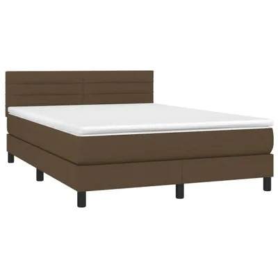 Produktbild von vidaXL Boxspringbett mit Matratze Dunkelbraun 140x200 cm Stoff