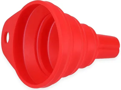 Faltbarer Silikontrichter 4er-Set, 11 cm, rot